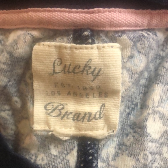 Lucky Brand Floral Print Henley Pajama Dress High Low Blue Size Extra Large - Picture 2 of 3